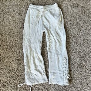 McQ by Alexander McQueen White Lace-Up Pants